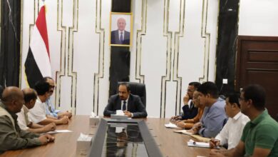 Hadramout Governor discusses with UNOPS the progress of service projects in the province.