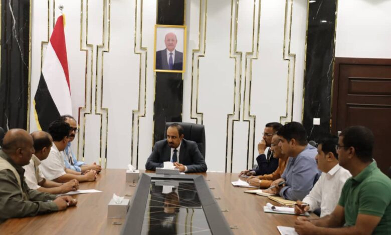 Hadramout Governor discusses with UNOPS the progress of service projects in the province.