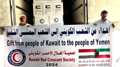 14 trucks loaded with food and relief supplies, supported by Kuwait, reach flood victims.