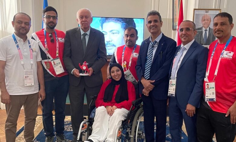 Ambassador Yassin meets with the Yemeni delegation participating in the 2024 Paris Paralympic Games.