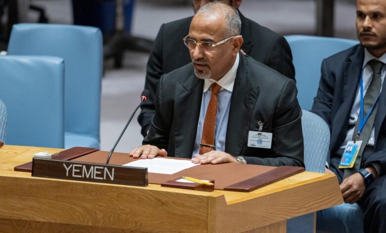 Council member Al-Zubaidi urges the international community to empower the Presidential Leadership Council to end Houthi chaos.