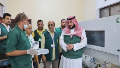 King Salman Humanitarian Aid Center team inspects health projects in Taiz.