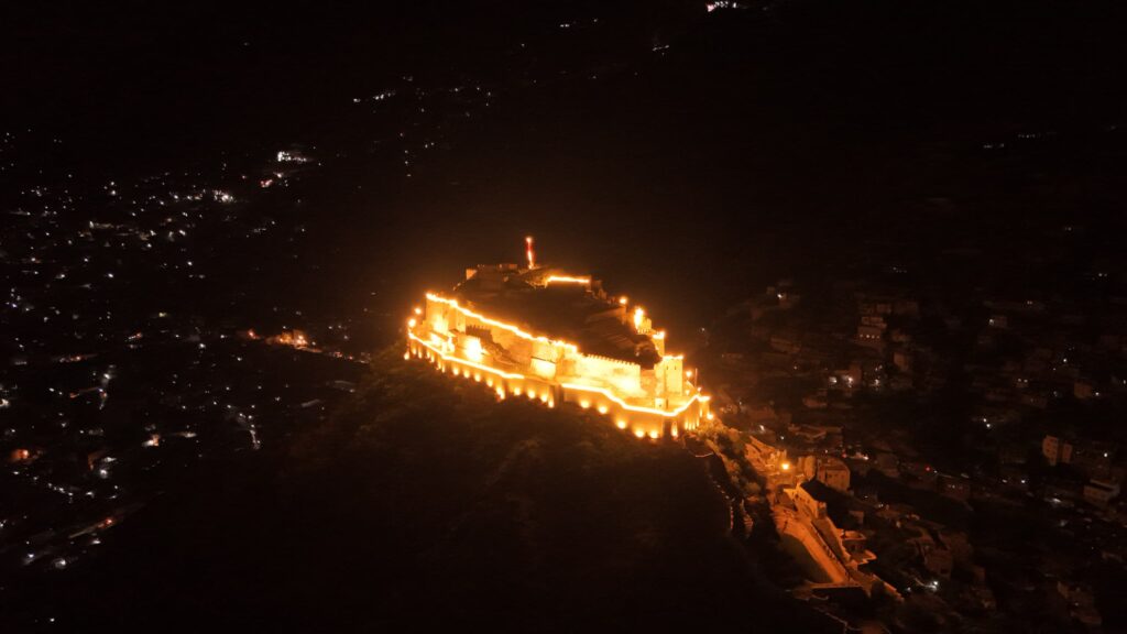 The Governor of Taiz inaugurates celebrations for Yemen's Revolution Day by illuminating the Cairo Castle.