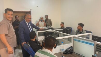 The Minister of Communications reviews the activities of Sabafon in Aden.