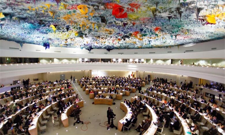 The Human Rights Council adopts a resolution on technical assistance and capacity building for the National Investigation Committee.