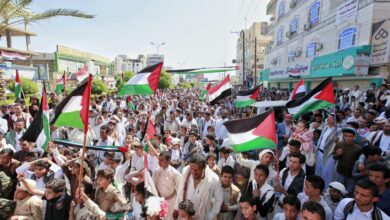 A massive solidarity rally in Marib condemns the ongoing Israeli genocide in Gaza.