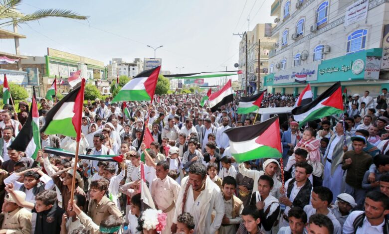 A massive solidarity rally in Marib condemns the ongoing Israeli genocide in Gaza.