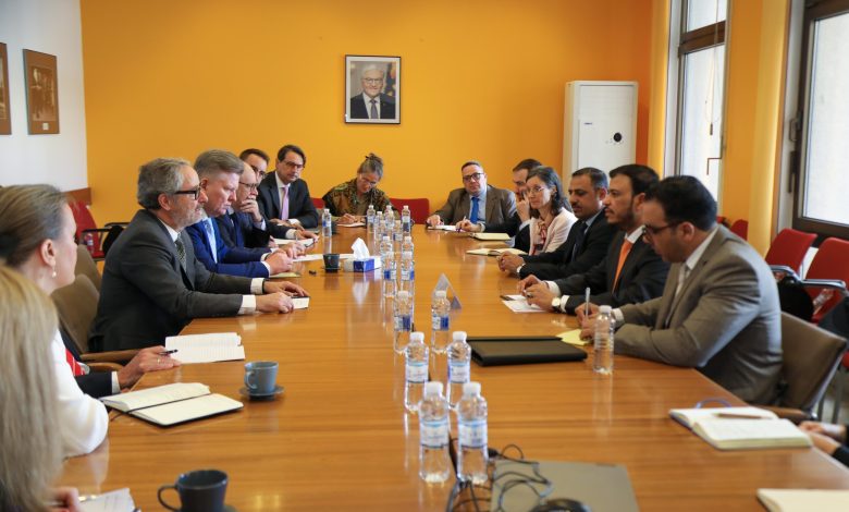 Dr. Abdullah Al-Alimi, a member of the Presidential Leadership Council, discusses Yemen's situation with EU ambassadors.