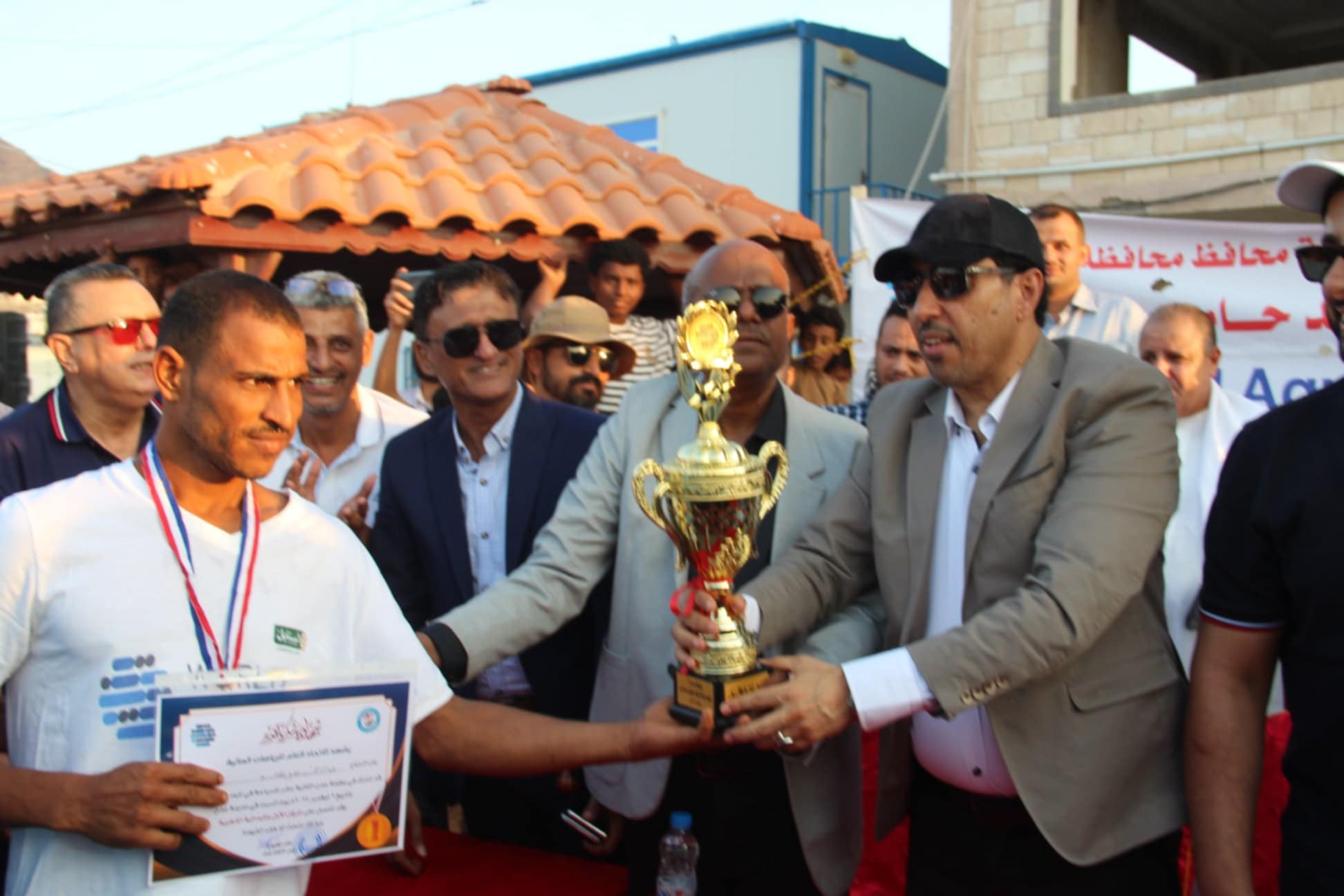 The Minister of Youth and Sports attends the 12th Aden Open Water Swimming Championship.