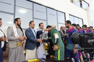 Al-Farouq Club wins the Football Promotional League Cup in Marib.