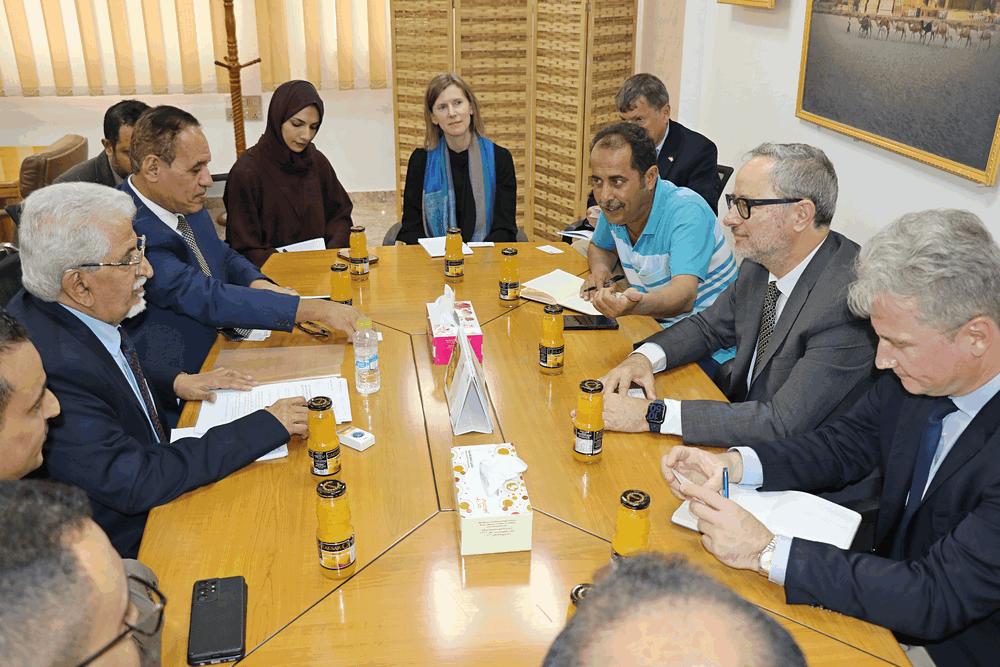 The Deputy Governor of the Central Bank discusses recent developments with a European delegation.