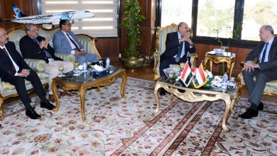 The Transport Minister discusses collaboration and coordination with the Egyptian Minister of Civil Aviation.