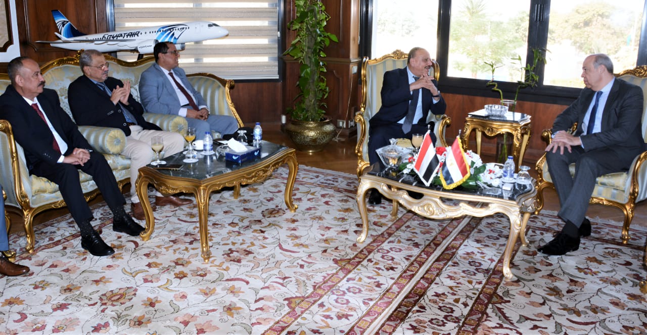 The Transport Minister discusses collaboration and coordination with the Egyptian Minister of Civil Aviation.