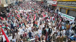 Crowds in Marib and Taiz celebrate Palestinian resistance victory and condemn the crimes of the occupation.