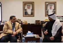 Our ambassador to Kuwait discusses with the Kuwaiti Development Fund the project to equip 12 community colleges in Yemen.