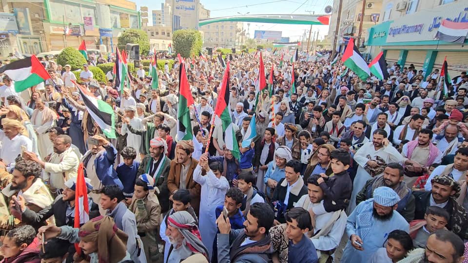 Public demonstrations continue in Marib to show solidarity with Gaza and condemn ongoing occupation crimes.