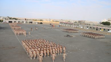 The Minister of Defense inaugurates the 2025 training year at the Military Academy in Aden.