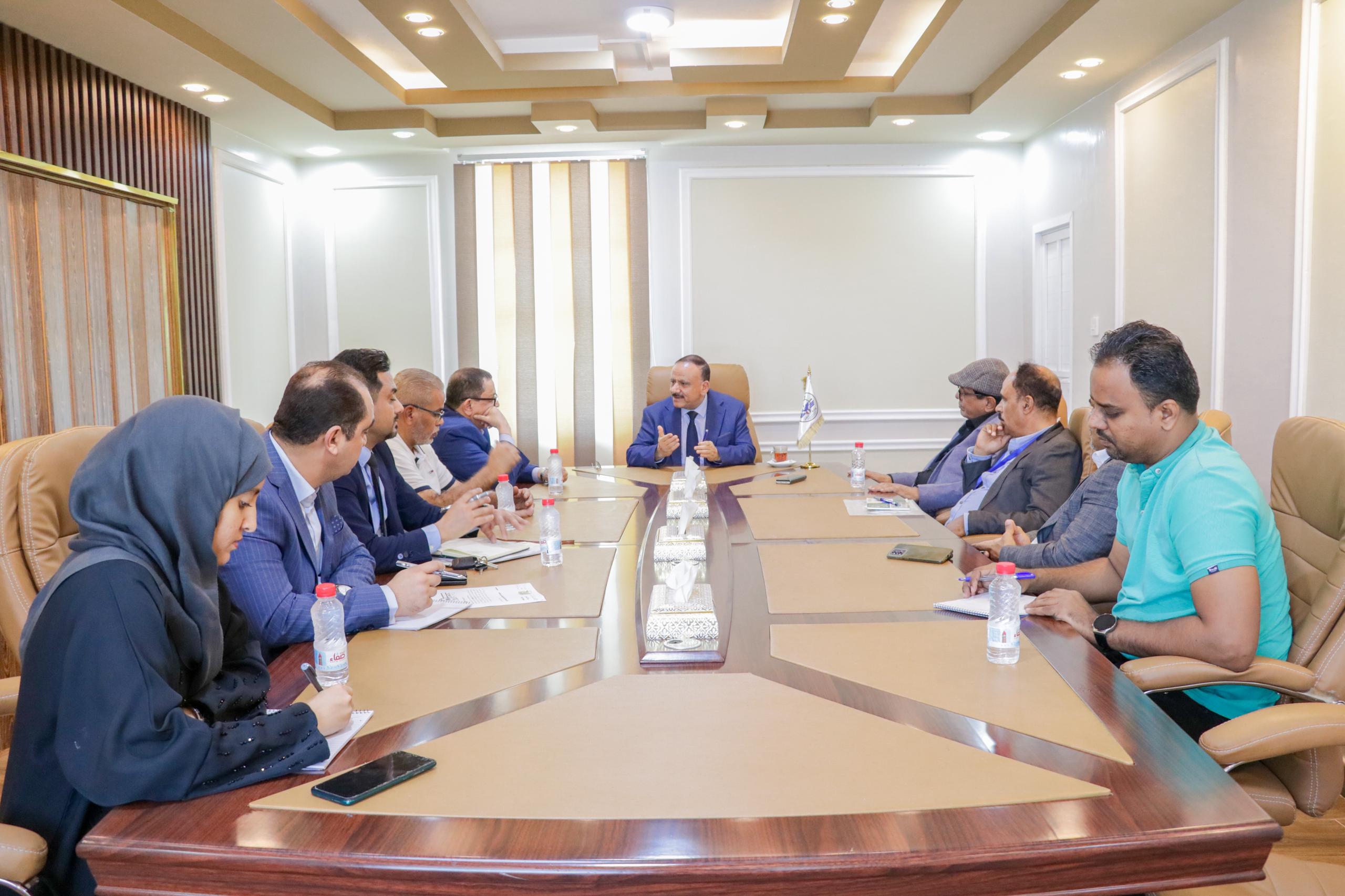 The Transport Minister discusses the implementation steps for the Regional Maintenance and Engineering Center project at Aden International Airport.