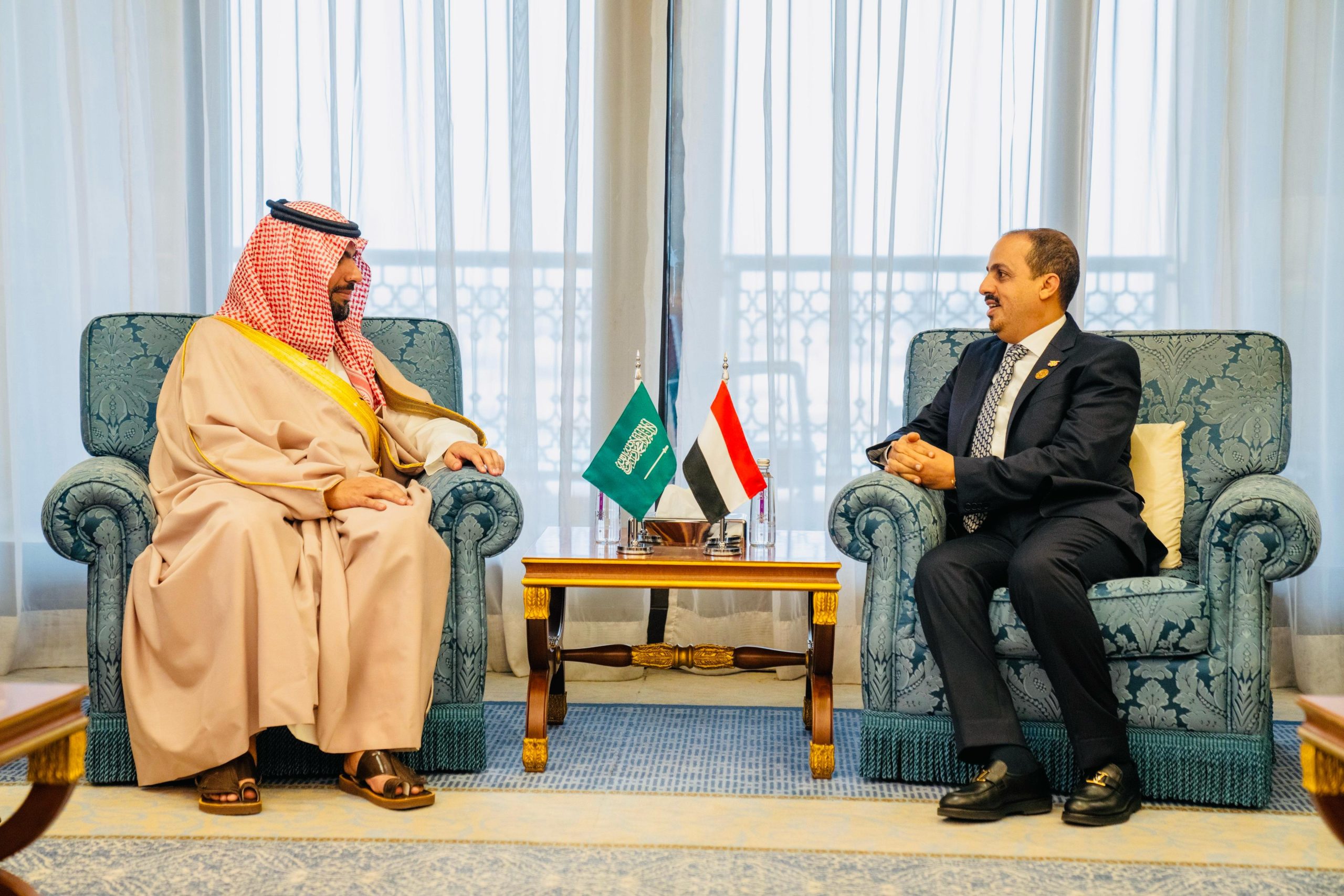 The Minister of Information, Culture, and Tourism meets with the Saudi Culture Minister, praising the Kingdom's cultural achievements and promotion of Arab and Islamic identity.