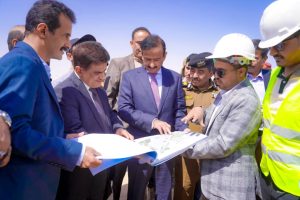 The Oil Minister and Shabwa Governor launch construction work on the Medical and Health Sciences College project in the province.