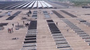 Council member Tariq Saleh inspects progress at the solar power plant and Red Sea Ports Authority project.