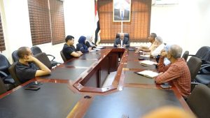 The Minister of Water and Environment discusses climate change and water studies collaboration with Yemen Aid organization.