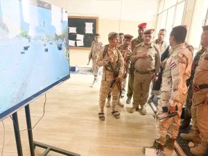 The commander of the Taiz axis reviews the progress of work and security measures at the city's eastern checkpoint.