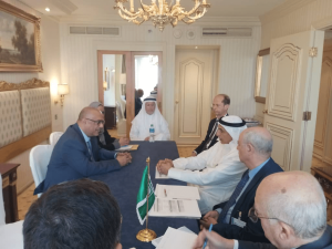 The Minister of Planning meets with the Chairman of the Arab Fund for Economic and Social Development in Kuwait.