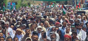 Thousands in Marib express solidarity with Gaza and condemn the occupation's crimes against civilians.