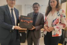 Council member Faraj Al-Bahssani meets with the Deputy Head of the German Embassy mission in Yemen.