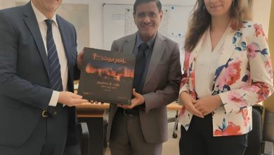 Council member Faraj Al-Bahssani meets with the Deputy Head of the German Embassy mission in Yemen.