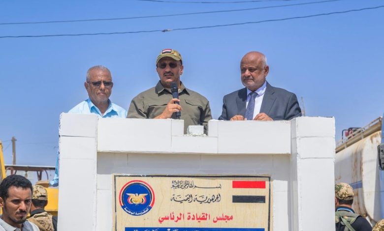 Council member Tariq Saleh lays the foundation for a paving and greening project in Hays and inspects solar power stations in Al-Khawkhah and Hays.