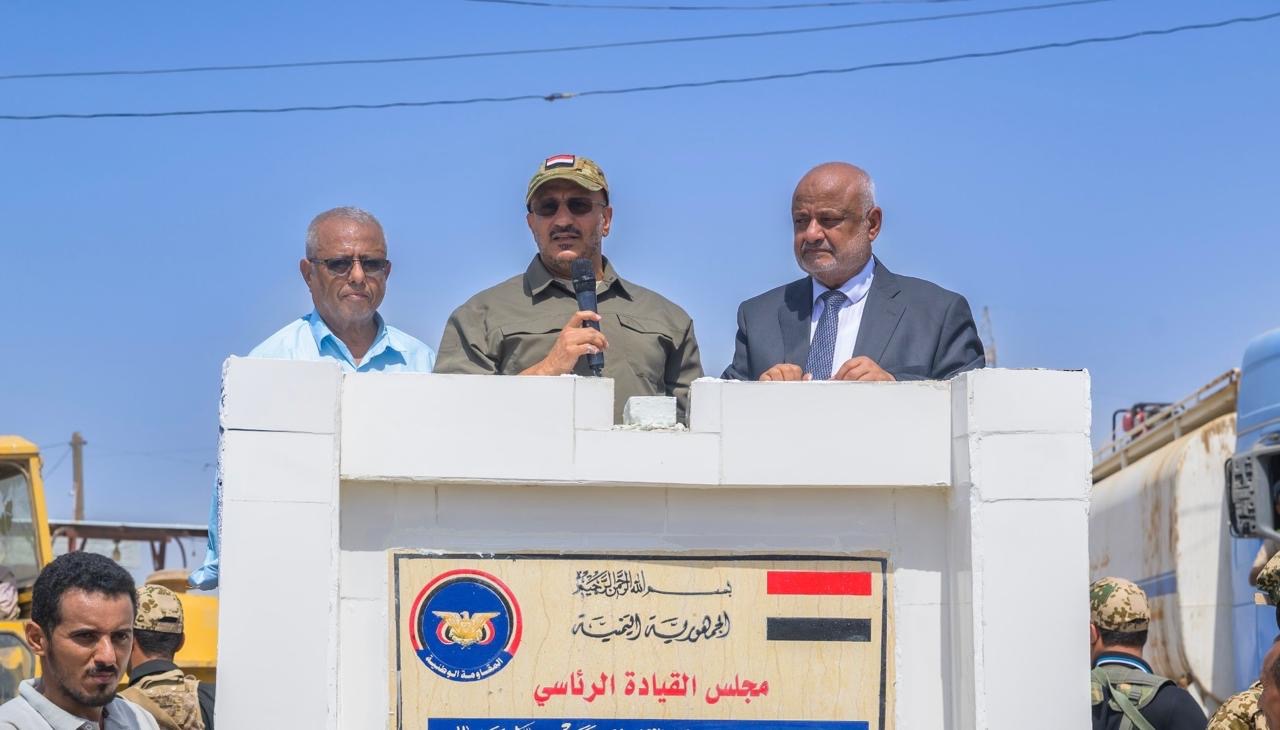 Council member Tariq Saleh lays the foundation for a paving and greening project in Hays and inspects solar power stations in Al-Khawkhah and Hays.
