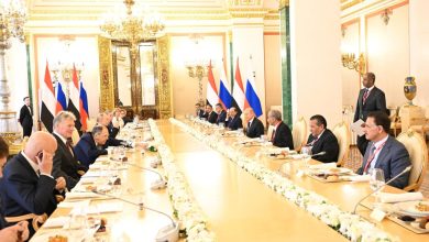 Russian President Vladimir Putin hosts a luncheon in honor of Dr. Rashad Alimi, Chairman of the Presidential Leadership Council.