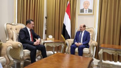 The Foreign Minister meets with the Chargé d'Affaires of the Turkish Embassy in Yemen.