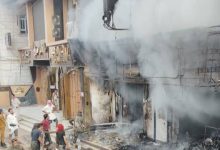A fire engulfed a pharmacy in downtown Marib, but civil defense teams extinguished it and prevented further spread.