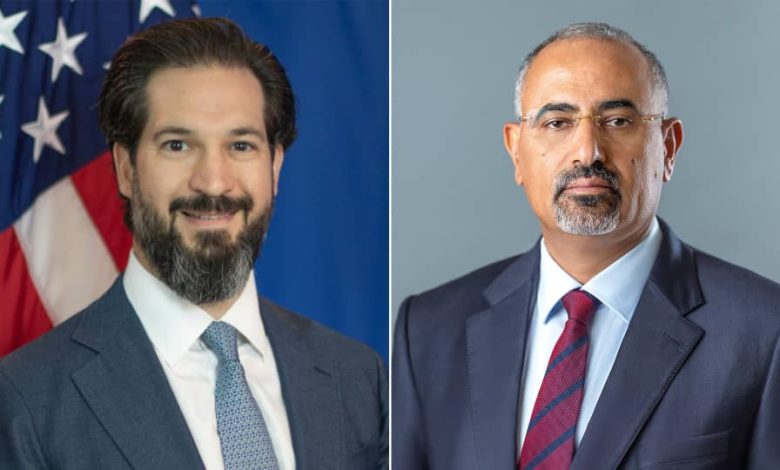 Council member Aidarus al-Zubaidi discusses Yemen and regional developments with the U.S. chargé d'affaires.