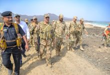 Council member Tariq Saleh inspects naval forces in the liberated islands of the Red Sea.