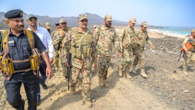 Council member Tariq Saleh inspects naval forces in the liberated islands of the Red Sea.