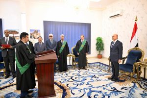 Judges appointed to the Supreme Court take their oaths before the President of the Presidential Leadership Council.