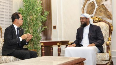 Council member Abdulrahman Al-Mahrami discusses ways to strengthen bilateral relations with the Japanese ambassador.