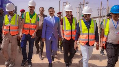 The Governor of Shabwa inspects progress on the solar energy project.