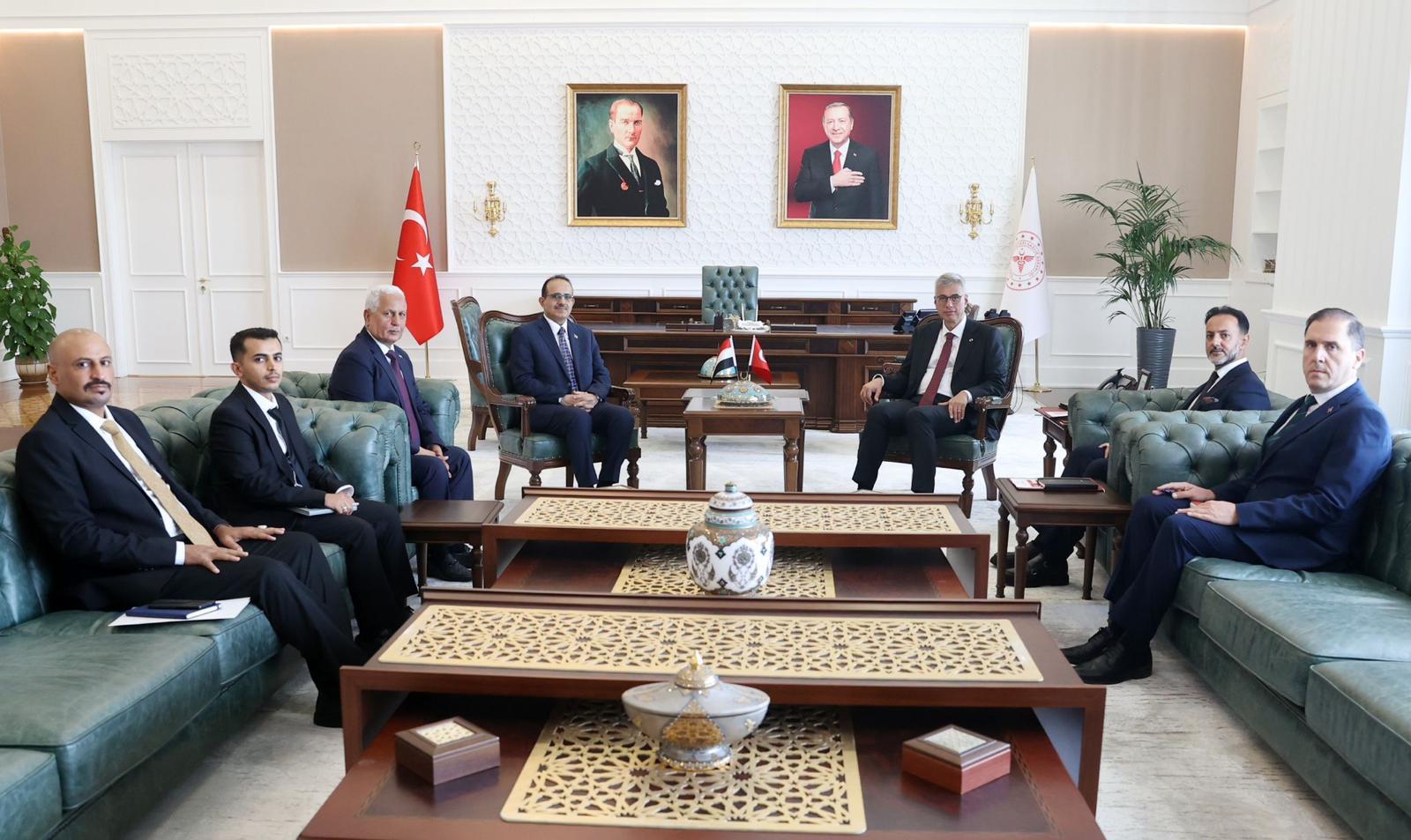 The Health Minister discusses activating health cooperation protocols and strengthening the bilateral partnership with his Turkish counterpart.