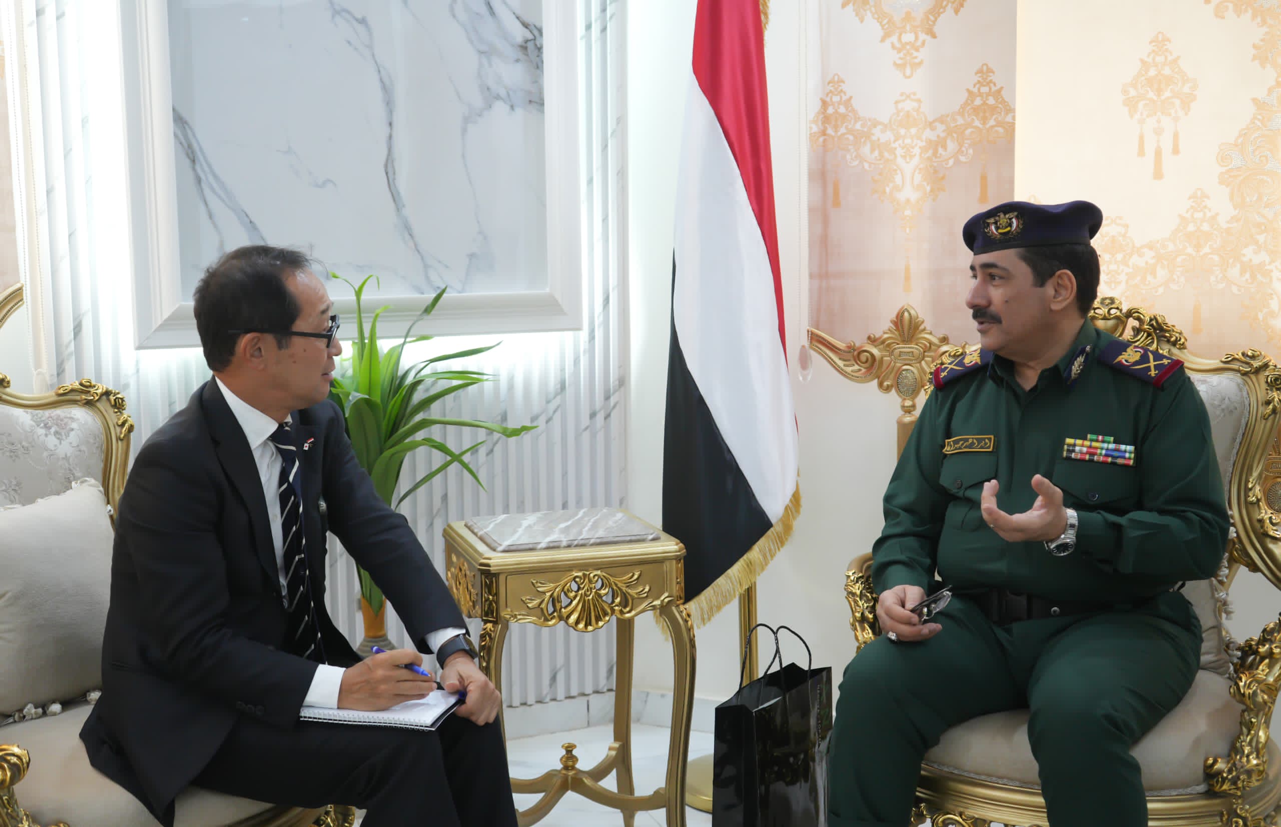 The Interior Minister discusses strengthening cooperation and supporting the security sector with the Japanese ambassador.