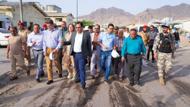 The Minister of Agriculture inspects the Dockyard Landing Center rehabilitation project in Aden, highlighting its vital role in food security.