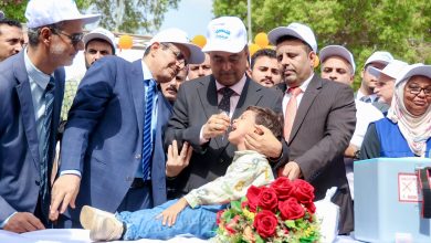 The Prime Minister launches the first phase of the national emergency polio vaccination campaign.