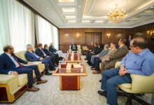 Two members of the Leadership Council meet with the President of the Supreme Judicial Council, the Chief Justice, and the Attorney General.
