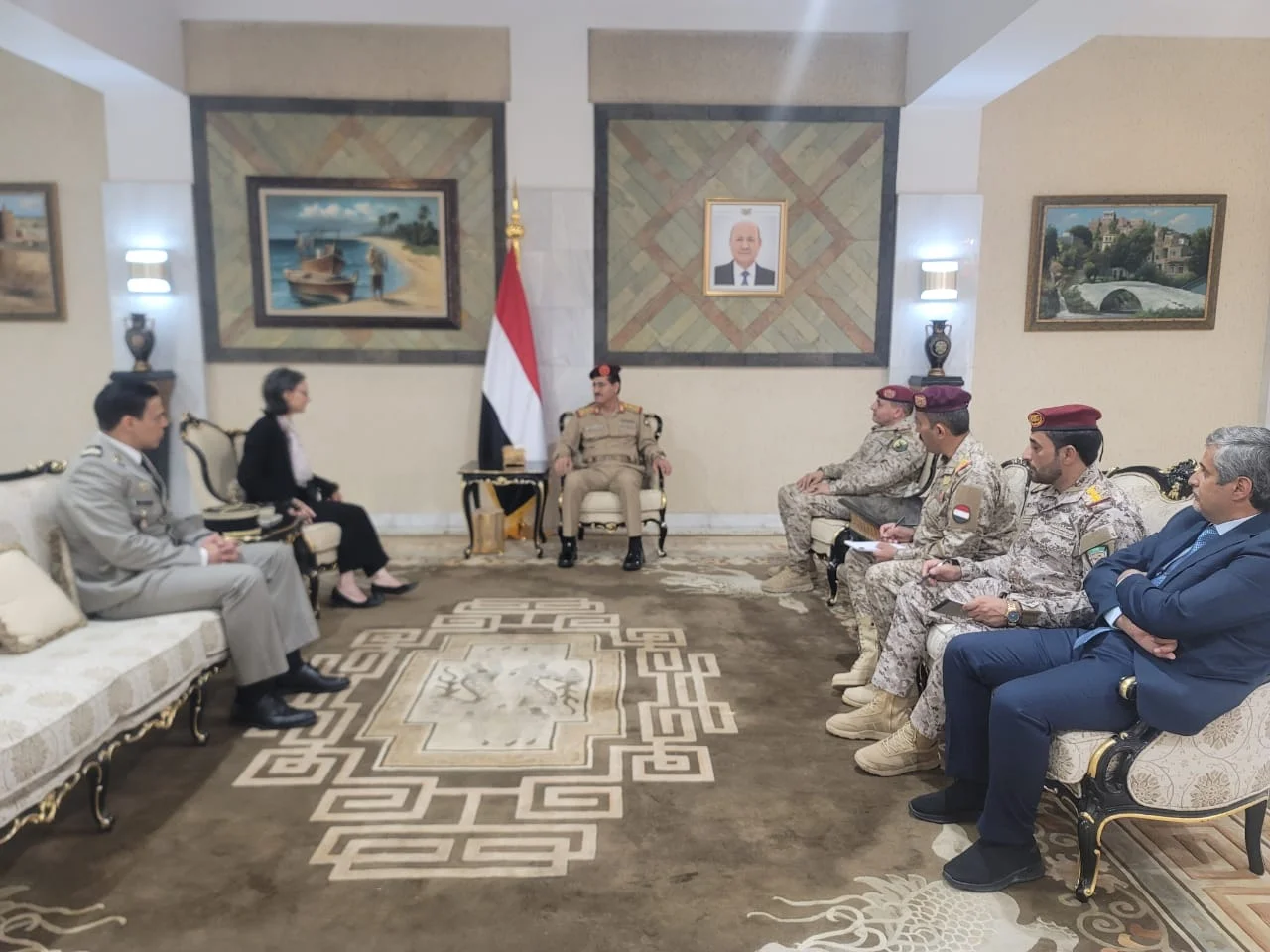 The Minister of Defense meets with the French Ambassador to Yemen.